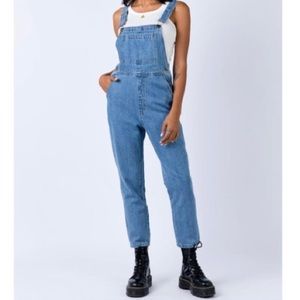 Ringed Polly archer overalls, light wash